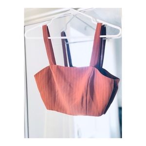 Burnt orange stripped crop top
